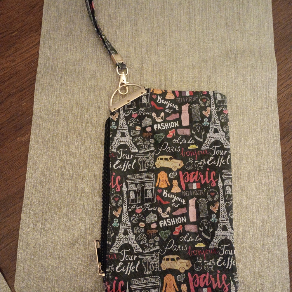 Paris Themed Wristlet with Eiffel Tower Design